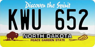 ND license plate KWU652