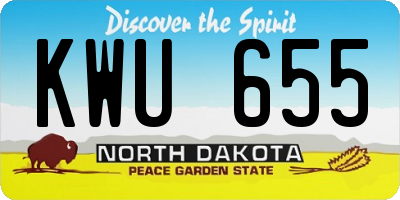 ND license plate KWU655