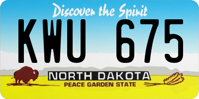 ND license plate KWU675