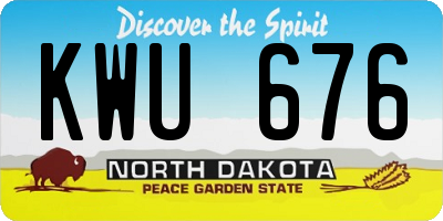 ND license plate KWU676