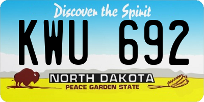 ND license plate KWU692