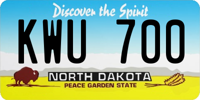 ND license plate KWU700