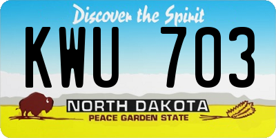 ND license plate KWU703