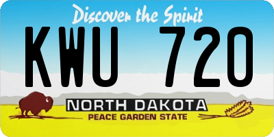ND license plate KWU720