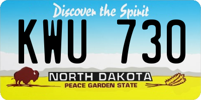 ND license plate KWU730