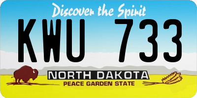 ND license plate KWU733