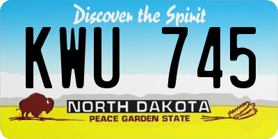 ND license plate KWU745