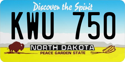ND license plate KWU750