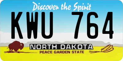 ND license plate KWU764