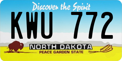 ND license plate KWU772