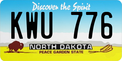 ND license plate KWU776