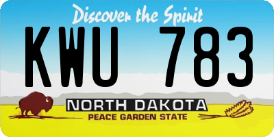 ND license plate KWU783