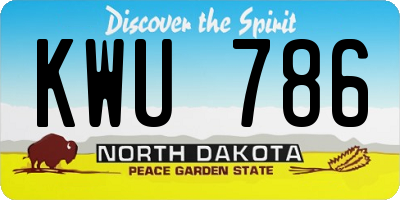ND license plate KWU786