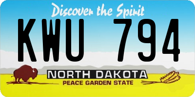 ND license plate KWU794