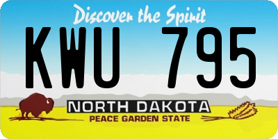 ND license plate KWU795