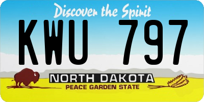 ND license plate KWU797