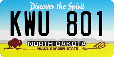 ND license plate KWU801