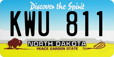 ND license plate KWU811