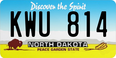 ND license plate KWU814