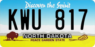 ND license plate KWU817