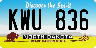 ND license plate KWU836