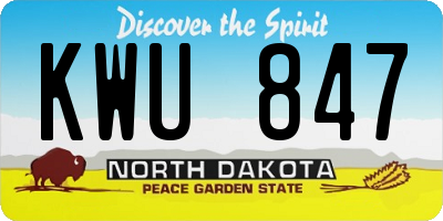 ND license plate KWU847