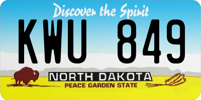 ND license plate KWU849