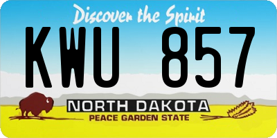 ND license plate KWU857
