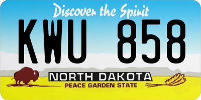 ND license plate KWU858