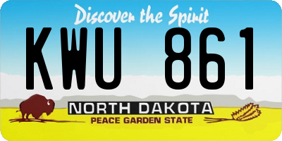 ND license plate KWU861