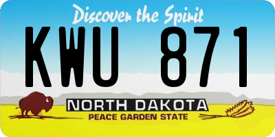 ND license plate KWU871