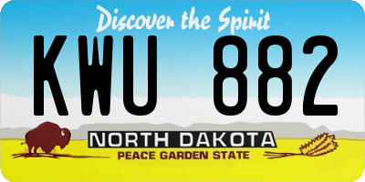 ND license plate KWU882