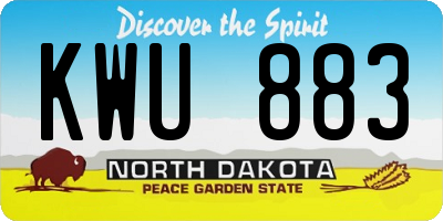 ND license plate KWU883