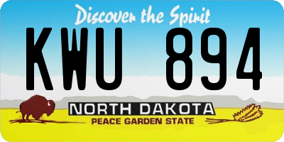 ND license plate KWU894