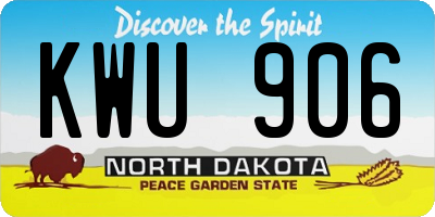 ND license plate KWU906