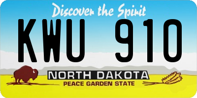 ND license plate KWU910