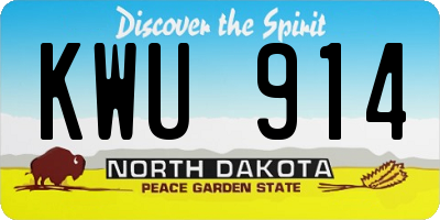 ND license plate KWU914