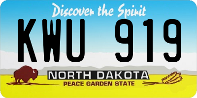 ND license plate KWU919