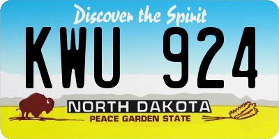 ND license plate KWU924