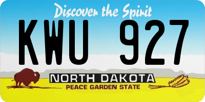 ND license plate KWU927
