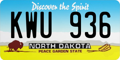 ND license plate KWU936
