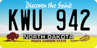 ND license plate KWU942