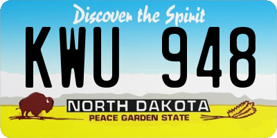 ND license plate KWU948