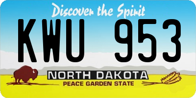 ND license plate KWU953