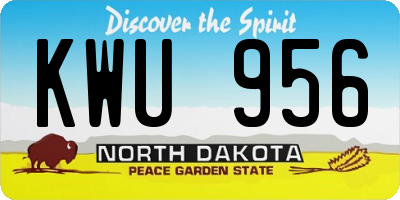 ND license plate KWU956