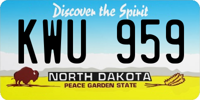 ND license plate KWU959
