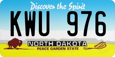 ND license plate KWU976