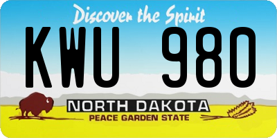 ND license plate KWU980