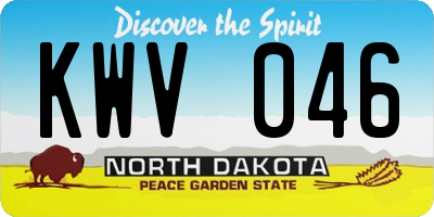 ND license plate KWV046