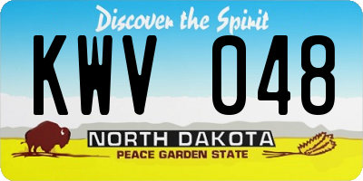 ND license plate KWV048